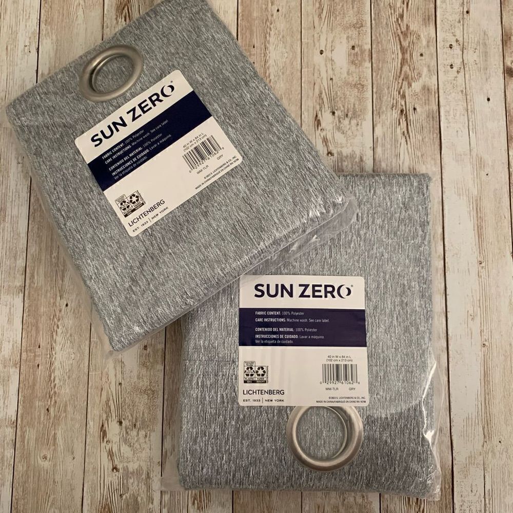 Brand New Set of 2 Sun Zero Grommet Curtain Panels  40” x 84”
